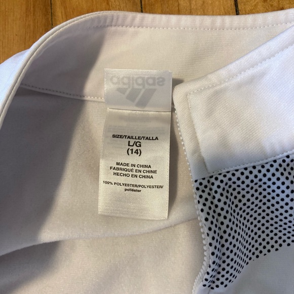 White adidas zip up jacket. Good condition size 14 - Picture 2 of 4
